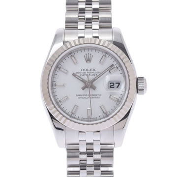 ROLEX Datejust 179174 Ladies SS/WG Watch Automatic Winding White Dial