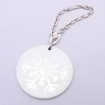 HERMES Charm Snowflake Leather/Silver 925 White x Gold Silver Women's