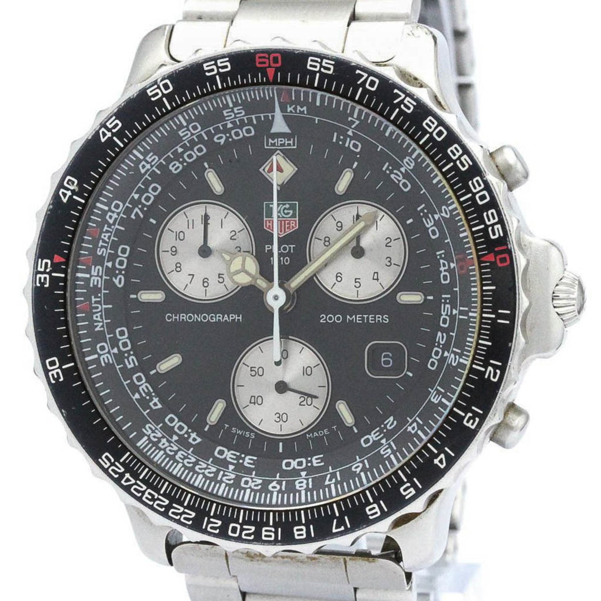 TAG HEUER Pilot Chronograph Steel Quartz Mens Watch 530.306