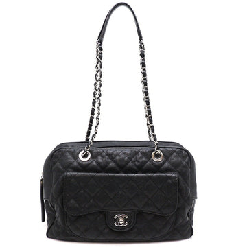 Chanel Matelasse Chain Shoulder Ladies Tote Bag Caviar Skin Noir