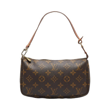LOUIS VUITTON Monogram Pochette Accessoire Handbag M51980 Brown PVC Leather Women's