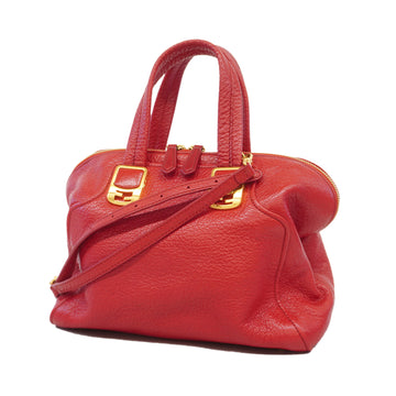 Fendi Chameleon 2WAY Bag Women's Leather Handbag,Shoulder Bag Red Color