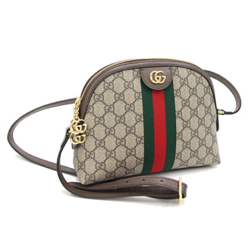 GUCCI Shoulder Bag Ophidia 499621 Beige Green Brown PVC Leather Ladies GG Supreme