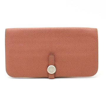 HERMES Dogon Rectoverso Long Bi-fold Togo Leather Rosy Pink R engraved