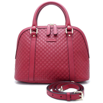 GUCCI Handbag 449663 2Way Bag Micro sima Leather Red 350899