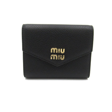 MIU MIU Tri-fold wallet Black leather 5MH0402DT7F0002