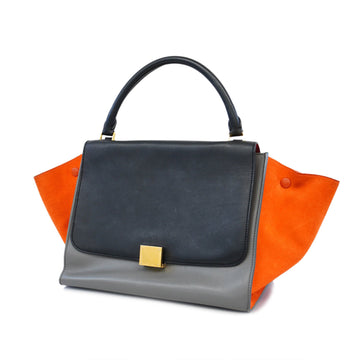 CELINEAuth  Trapeze Handbag Women's Leather,Suede Black,Gray,Orange