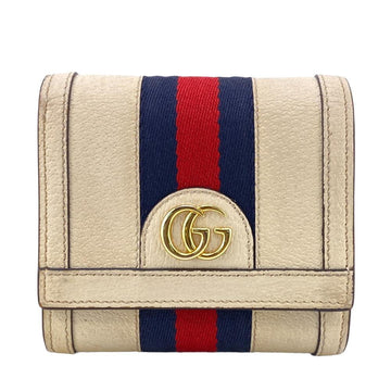 GUCCI 598662 Sherry Line Bifold Wallet White Men's Women's Z0005374