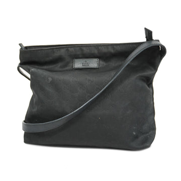 GUCCIAuth  GG Nylon 314529 Nylon,Leather Shoulder Bag Black