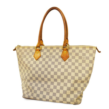 LOUIS VUITTON Tote Bag Damier Azur Saleya MM N51185 White Ladies