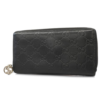 Gucci bi-fold long wallet Gucci sima 233025 leather black silver metal