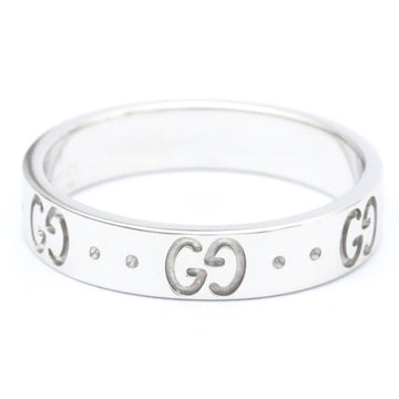GUCCIPolished  Icon Ring #12 US 6 18K White Gold WG Band Ring BF561745