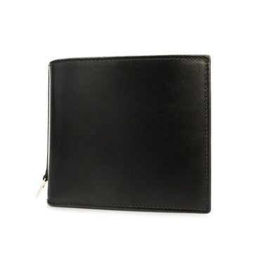 GUCCIAuth  Silver Hardware 034 3731 1082 Men's Leather Wallet [bi-fold] Black