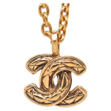 CHANEL Cocomark Matelasse Necklace Gold Plated Ladies