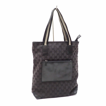 GUCCI Tote Bag Ladies Black GG Canvas Leather 019 0401 Hand