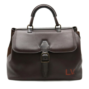 LOUIS VUITTON Utah Doctor's Bag Boston Handbag Leather Cafe Dark Brown M95064