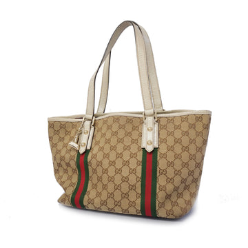 Gucci Tote Bag Sherry 137396 GG Canvas Beige Gold metal