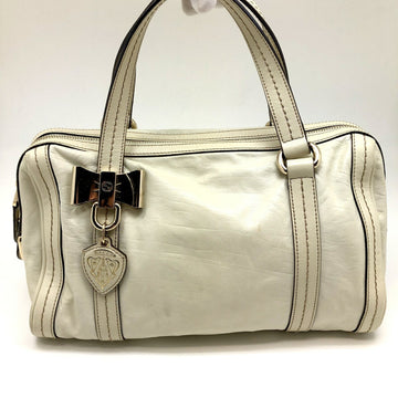 GUCCI Handbag 181487 Duchessa Line Leather White Silver Metal Fittings Women's