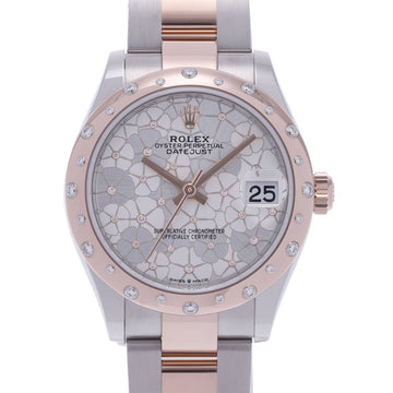 ROLEX Datejust 31 Diamond Floral Motif April 2023 278341RBR Women's RG/SS Watch Automatic Silver Dial