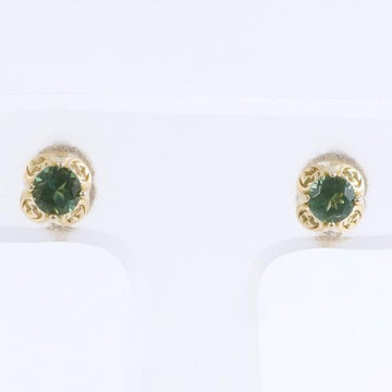 GUCCI Interlocking G K18YG Earrings Green Tourmaline Box Bag Total Weight Approx. 1.8g Jewelry Wrapping