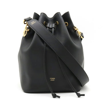 FENDI Montresor bucket bag shoulder leather black 8BT298