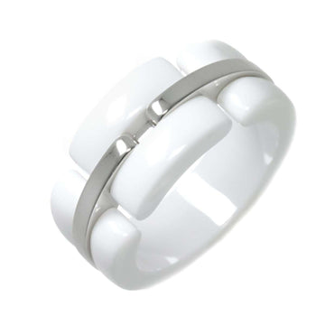 CHANEL Ultra #57 Ring Large K18 WG White Ceramic 750 ULTRA