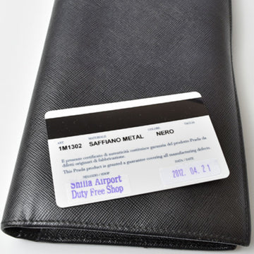 PRADA wallet men's  long 1M1302 SAFFIANO embossed leather NERO black