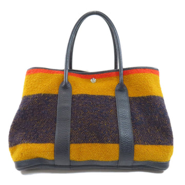 HERMES Garden PM Locale Tote Bag Wool Leather Women's