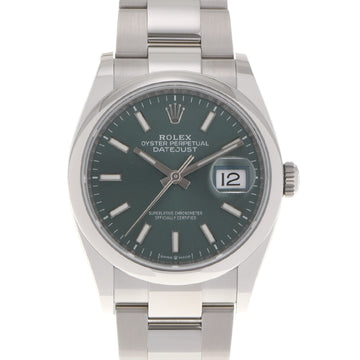 Rolex Datejust 126200 men's SS watch automatic winding mint green dial