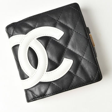 CHANEL Wallet Folding A26720 Cambon Line Black White