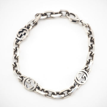 GUCCI 925 Interlocking G Chain Bracelet Silver Men's