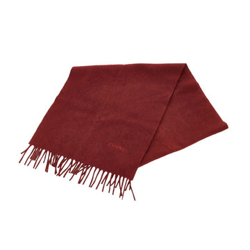 CHANEL muffler wine red cashmere ladies