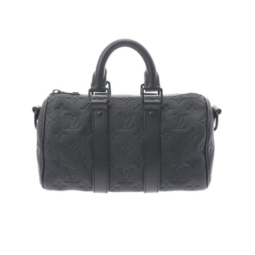 LOUIS VUITTON Taurillon Monogram Keepall Bandouliere 25 Noir M20900 Men's Boston Bag