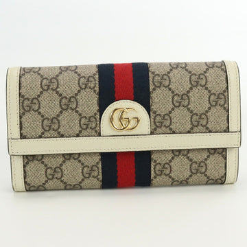 GUCCI GG Continental Ophidia 523153 Long Wallet with Bifold Coin Purse Canvas Women's