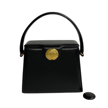 GIVENCHY Metal fittings leather handbag vanity bag black 07572
