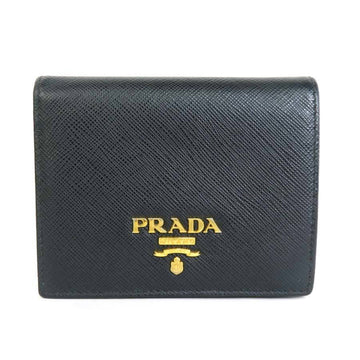 PRADA folio wallet leather black 1MV204 55188f