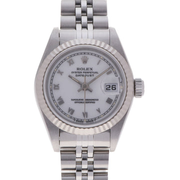 ROLEX Datejust 69174 Ladies SS WG Watch Automatic Winding White Dial