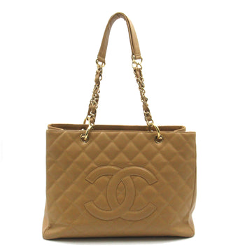 CHANEL GSTChain Tote Beige Caviar Skin [Grained Calf]