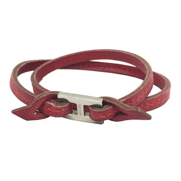 HERMESSuper SALE  Leather Bracelet Choker Red