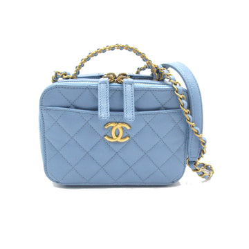 CHANEL 2WAY Vanity ChainShoulder Blue Caviar Skin [Grained Calf]