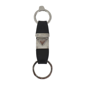 LOUIS VUITTON Portocre Vallee Keychain M85034 Leather Black Silver Key Ring