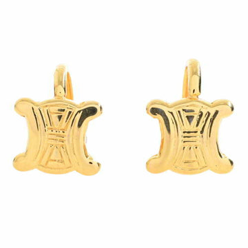 Celine Triomphe Screw Earrings Gold Metal