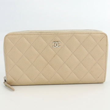 CHANEL Long Zip Wallet Matelasse A50097 Round Zipper/Caviar Women's