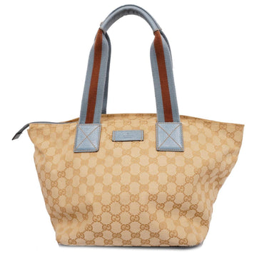 GUCCI tote bag GG canvas 131230 blue beige ladies