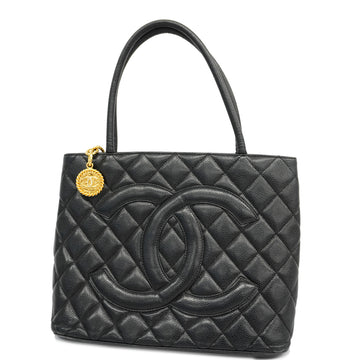 CHANELAuth  Reprint Tote Women's Caviar Leather Tote Bag Black