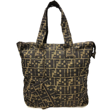 FENDI Zucca Skull Shoulder Bag Canvas Brown Black Compatible Women's Men's Tote