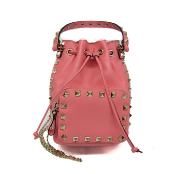 VALENTINO GARAVANI Garavani Rock Studs Women's Leather Handbag,Shoulder Bag Light Pink
