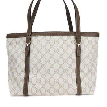 GUCCI handbag 336776 GG Supreme leather white brown ladies  tote bag hand