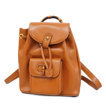 GUCCIAuth  Bamboo Rucksack 003 1705 0030 Women's Leather Backpack Brown