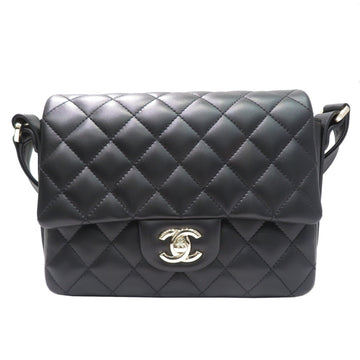 CHANEL Matelasse Ruffle Shoulder Bag Black SG Hardware Lambskin Women's Men's